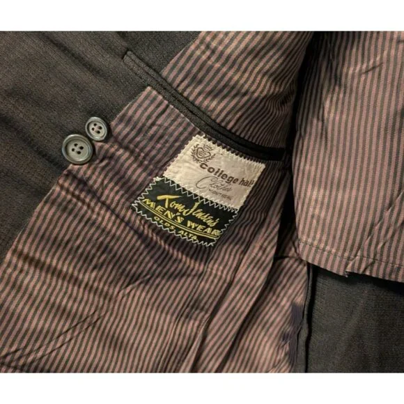 Vintage College Hall Pure Virgin Wool Men's Blazer/Sport Jacket, Black VGC - Picture 7 of 9